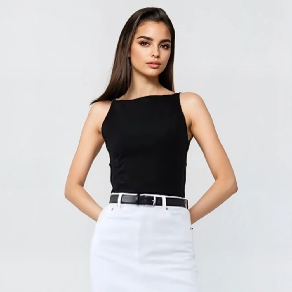 Banana Republic Soft Stretch Tank Top in Black NWT new XXL 2X